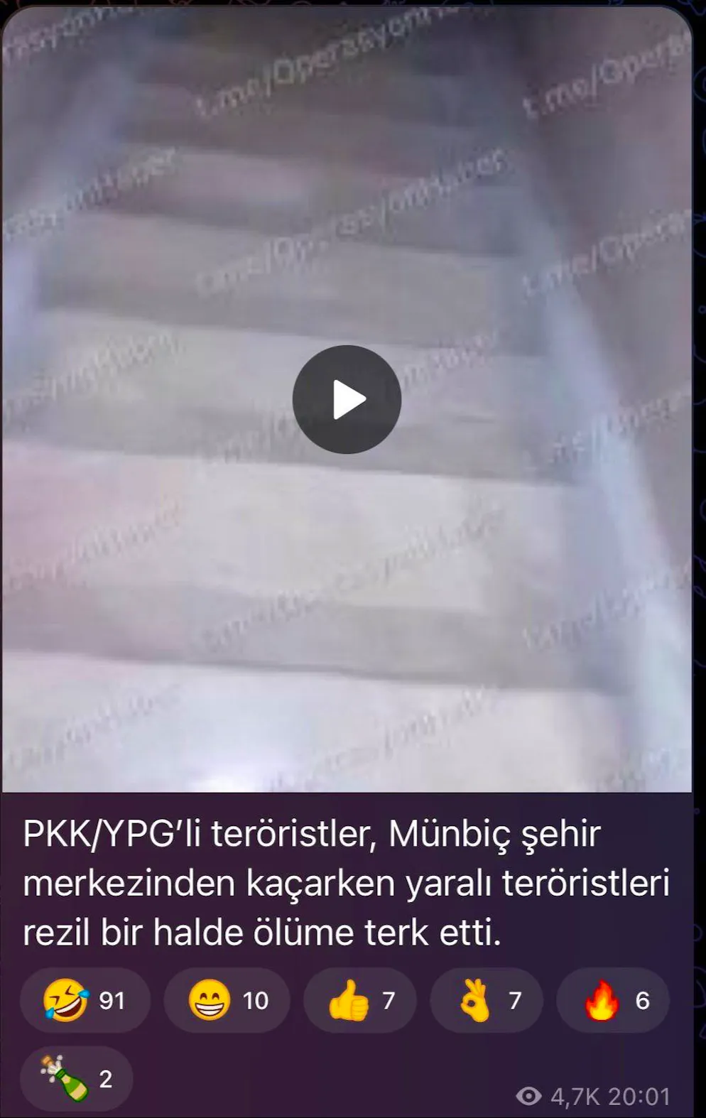 So wird das Mord-Video von Manbidsch von einem türkischsprachigen User im Internet verbreitet.