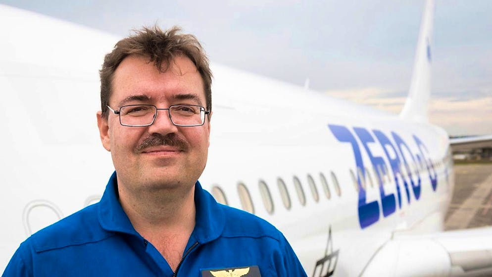 Professor Oliver Ullrich of the University of Zurich after the first parabolic flight from Swiss soil in Dübendorf ZH in September 2015 (archive image).