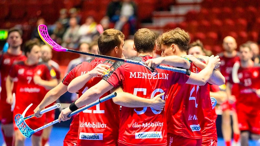 Patrick Mendelin (front) scored twice against the Norwegians