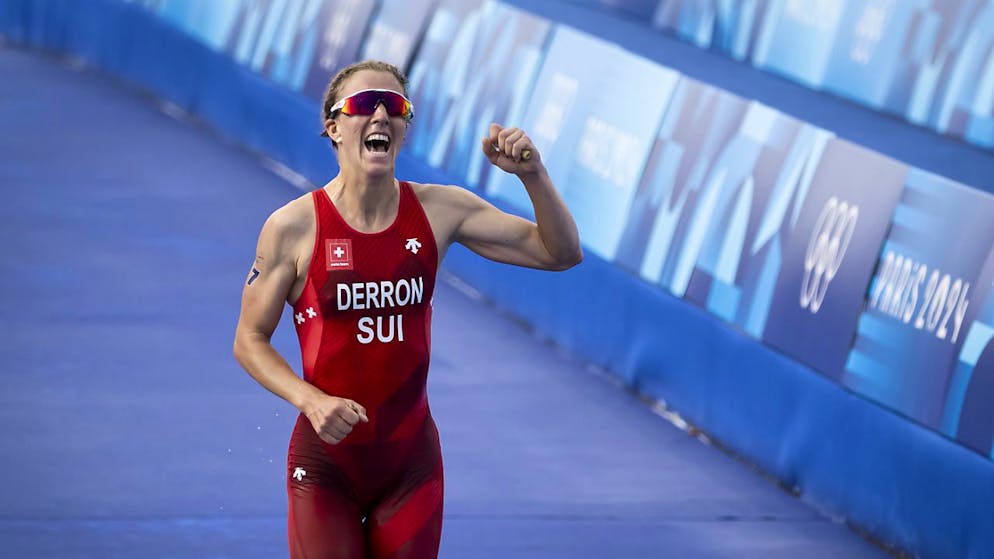 Julie Derron bei ihrem Silber-Coup an den Olympischen Spielen 2024 in Paris