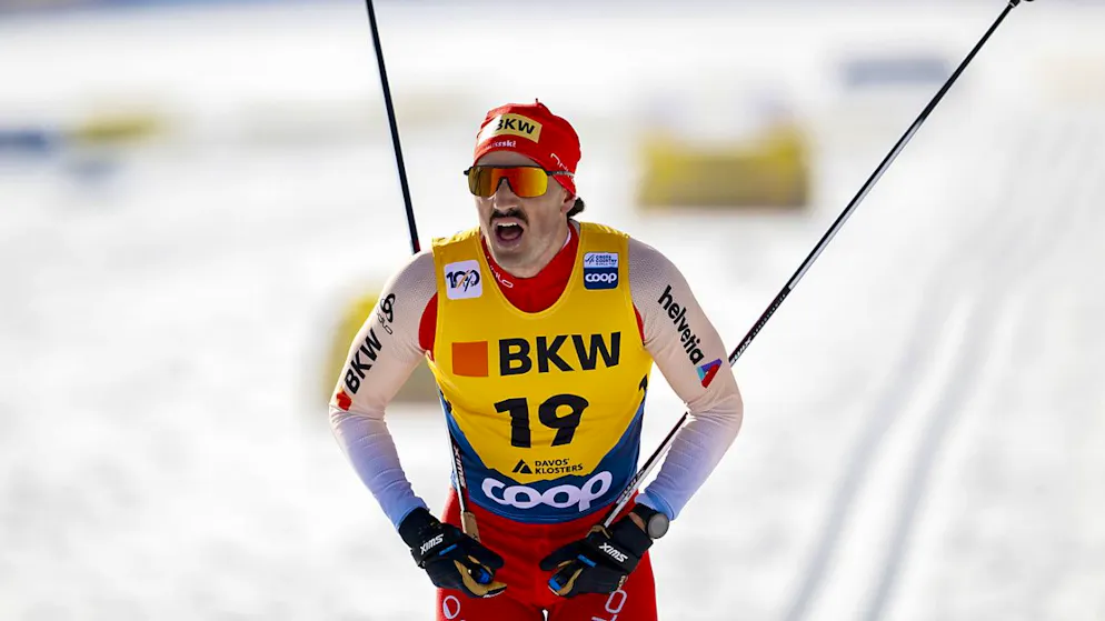 Jonas Baumann ist beim Weltcup in Davos über 20 km Klassik der beste Schweizer.