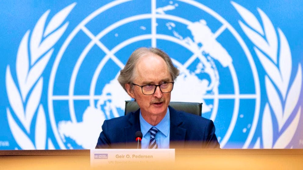 ARCHIVE - The UN Special Envoy for Syria, Geir Otto Pedersen, briefs the press after a round of negotiations. Photo: Violaine Martin/UN Geneva/dpa