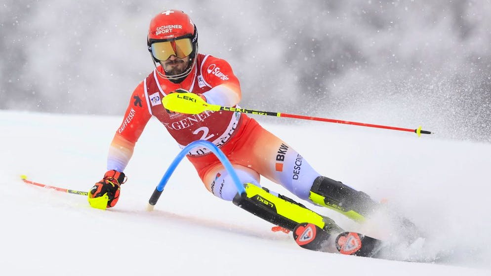 Loïc Meillard n'est qu'à 20 centièmes du podium après la 1ère manche du slalom de Val d'Isère.