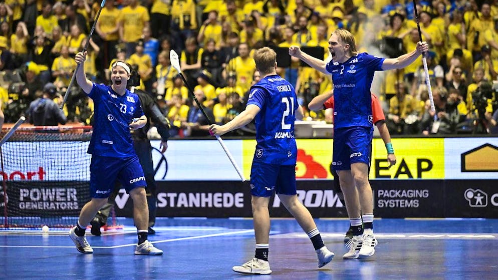 The Finns celebrate in front of the Swedish crowd in Malmö