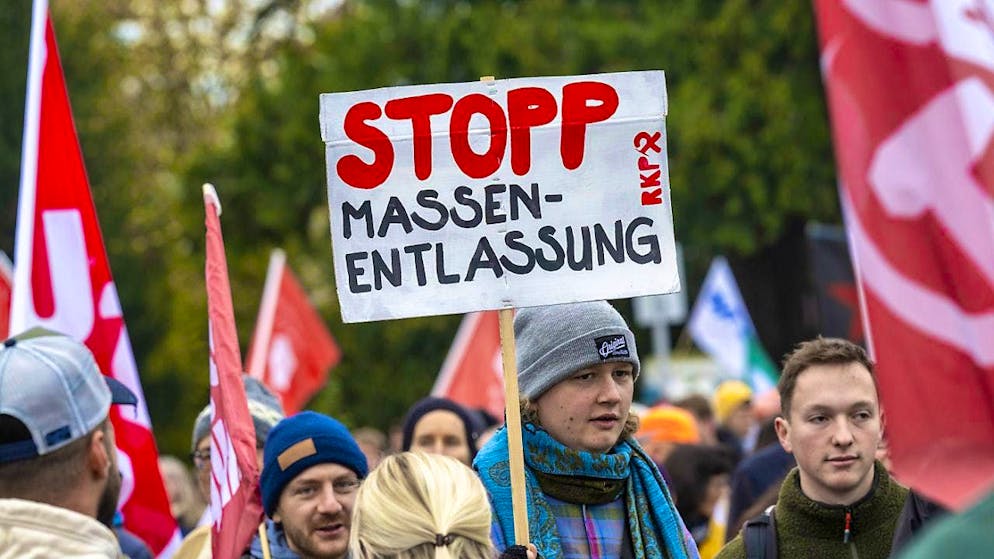 Their protest was successful: Employees of the Gerlafingen steelworks at a rally on November 9 in the canton of Solothurn. (archive picture)