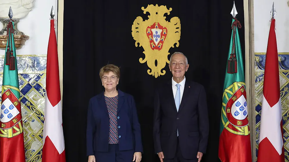 Viola Amherd con il presidente portoghese Marcelo Rebelo de Sousa.