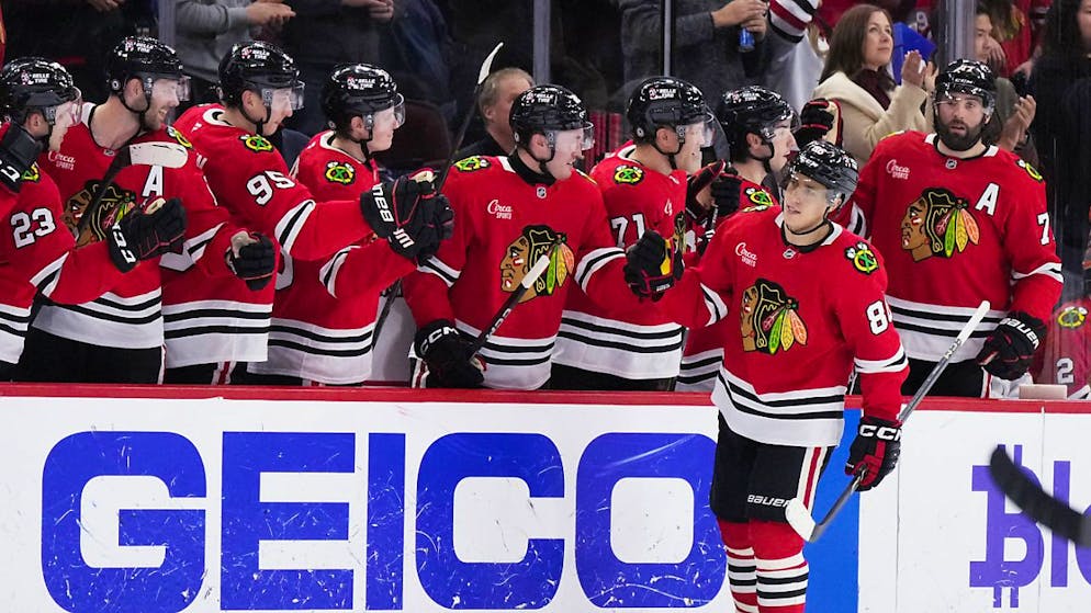 Das Abklatschen nach dem Erfolgserlebnis: die Chicago Blackhawks