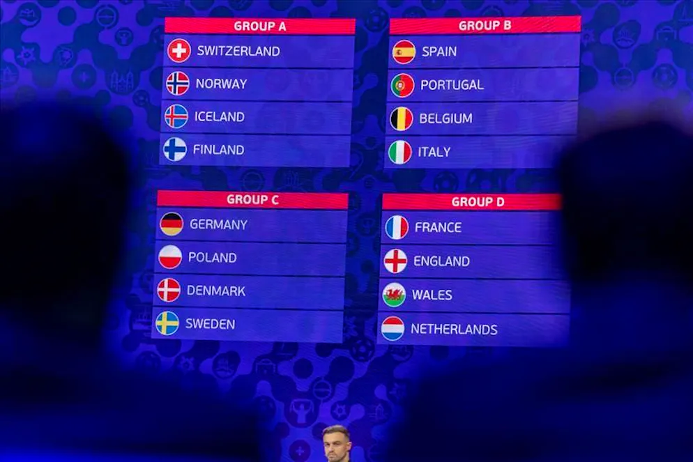 Il quadro completo dei gironi dell'Europeo femminile di calcio 2025.