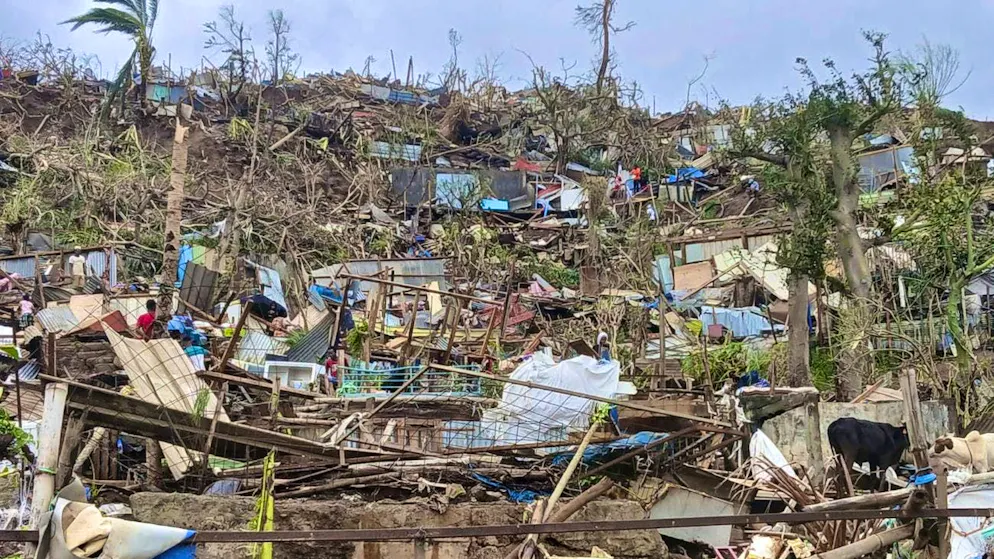 A destroyed settlement in Mayotte.
