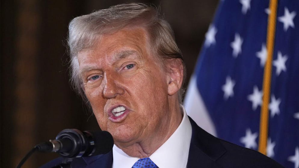 Der designierte Präsident Donald Trump bei seiner ersten Pressekonferenz seit der Wahl in Mar-a-Lago. (16. Dezember 2024)