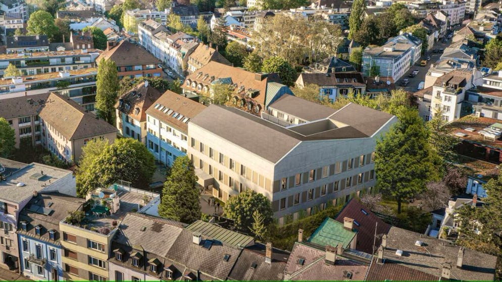 Die Visualisierung des Neubaus des Instituts für Rechtsmedizin an der Socinstrasse in Basel.