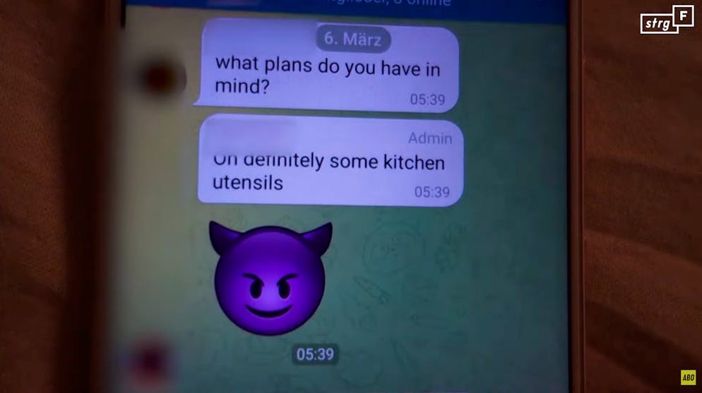 Ein Telegram-User fragt in einer entsprechenden Gruppe, was der andere mit seiner Frau vorhat, wenn die Betäubung wirkt.