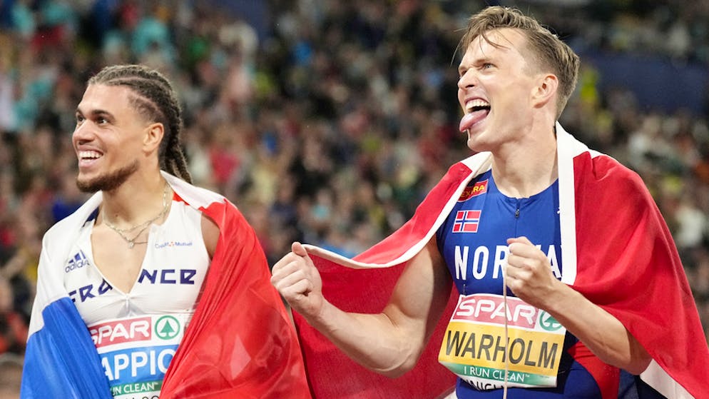 Wilfried Happio (à gauche), demi-finaliste du 400 m haies aux Jeux de Paris, est accusé de violences par une ex-compagne.