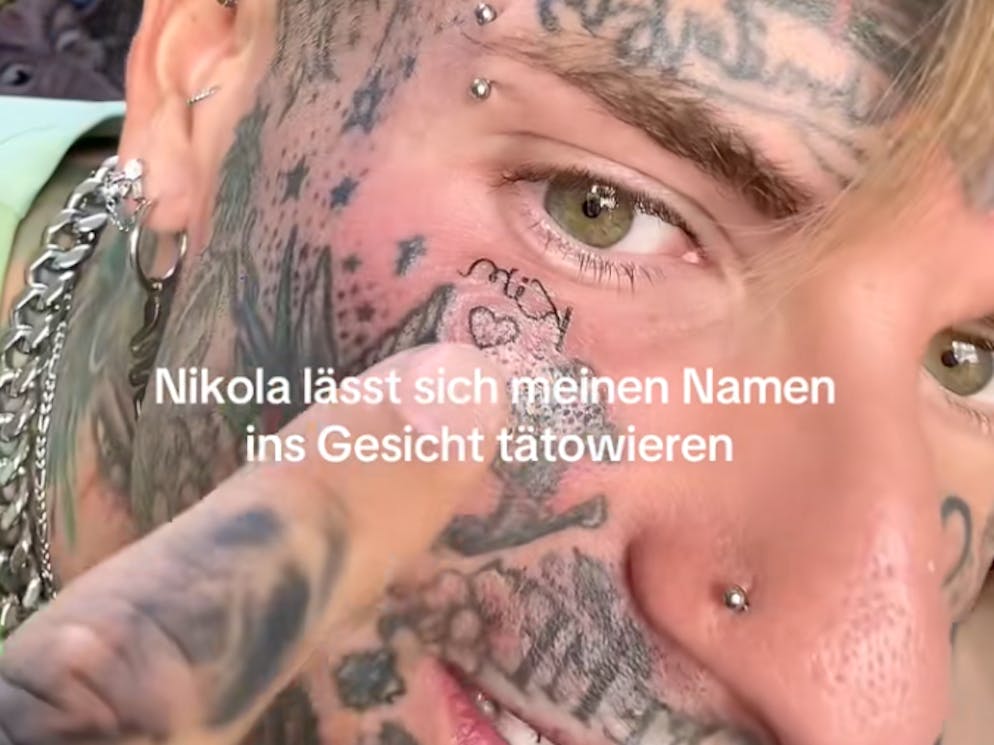 Reality-TV-Star Nikola Glumac hat sich den Namen seiner neuen Liebe ins Gesicht tätowieren lassen. 