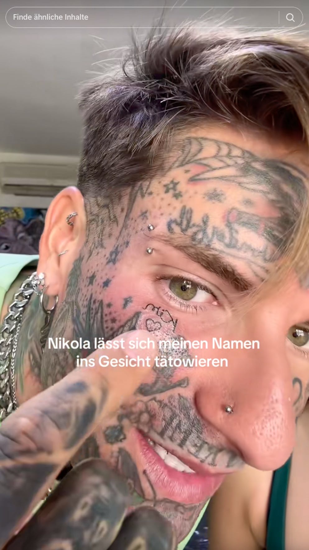 Reality-TV-Star Nikola Glumac hat sich den Namen seiner neuen Liebe ins Gesicht tätowieren lassen.