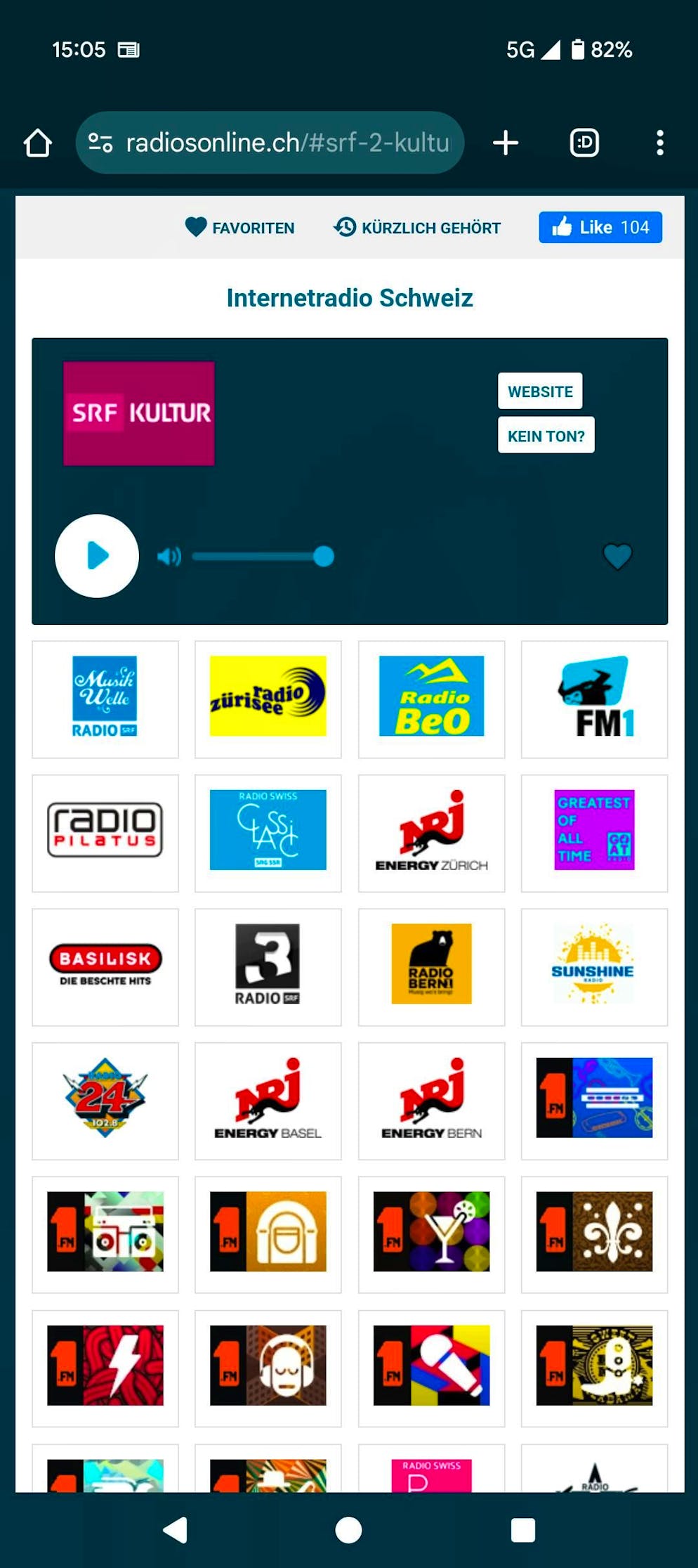 Radiosonline.ch is somewhat more limited in terms of functionality.
