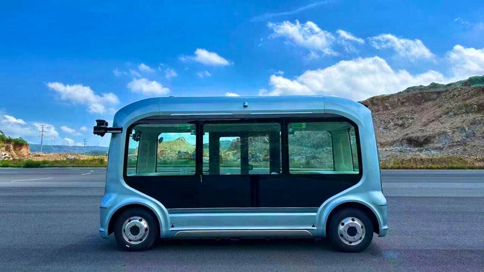 This is what the self-driving shuttle bus looks like.