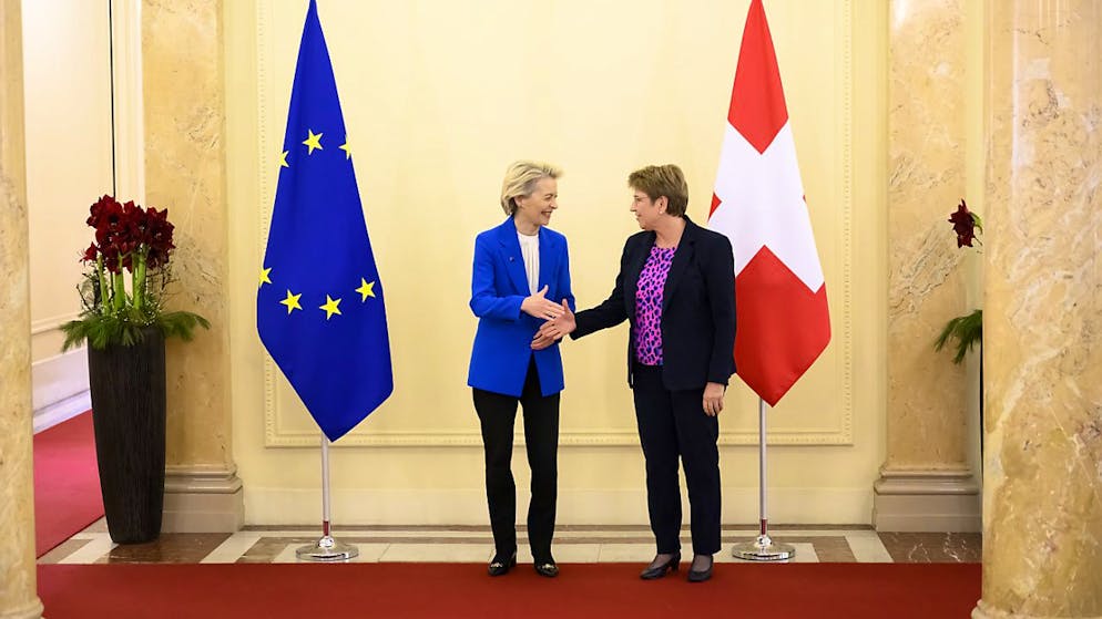 EU-Verhandlungen materiell abgeschlossen: Bundespräsidentin Viola Amherd traf am Freitag EU-Kommissionspräsidentin Ursula von der Leyen in Bern.