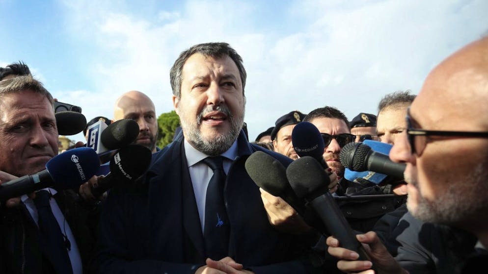 Matteo Salvini était jugé pour avoir retenu en mer 147 personnes secourues sur le navire humanitaire Open Arms en août 2019,  refusant de les laisser débarquer en Italie (archives).