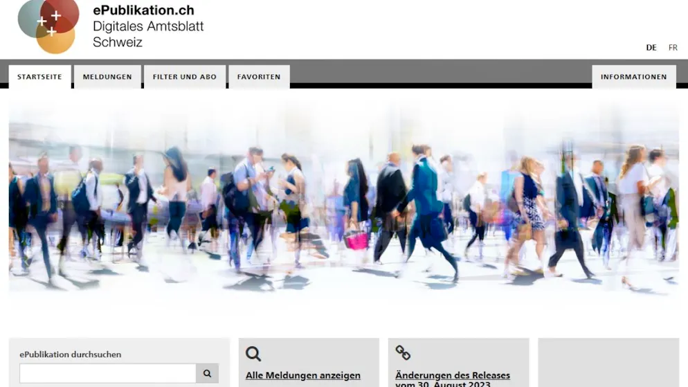 Die Stadt Burgdorf publiziert ihre Meldungen ab dem kommenden Jahr nur noch auf ePublikation.ch. (Screenshot)