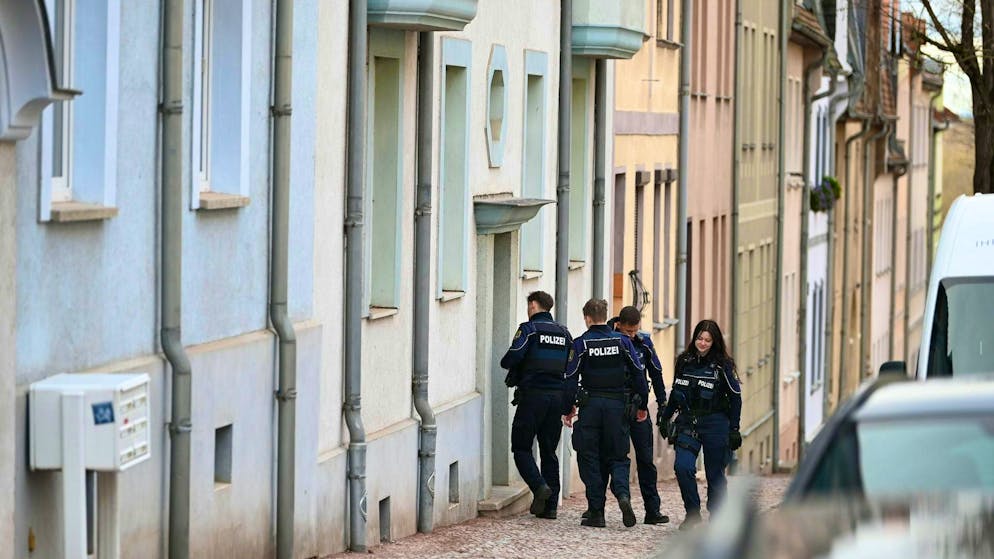 Police officers search a house in Bernburg. The suspected perpetrator of the Magdeburg Christmas market attack worked in the town in Saxony-Anhalt as a psychiatric specialist in a psychiatric hospital.