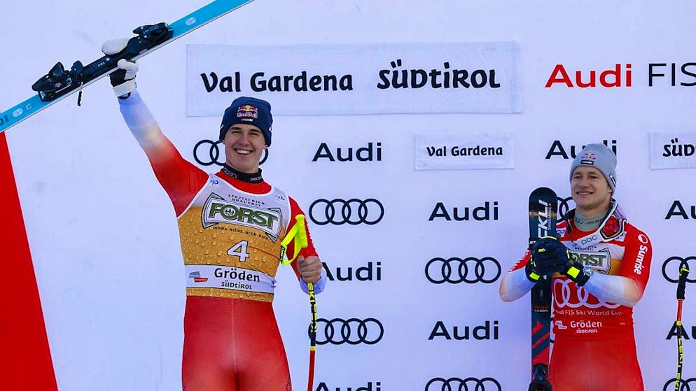 Odermatt ahead of Von Allmen - Another Swiss double success - Gallery. Marco Odermatt (right) and Franjo von Allmen end 14 years of waiting for a Swiss downhill victory in Val Gardena with their double win