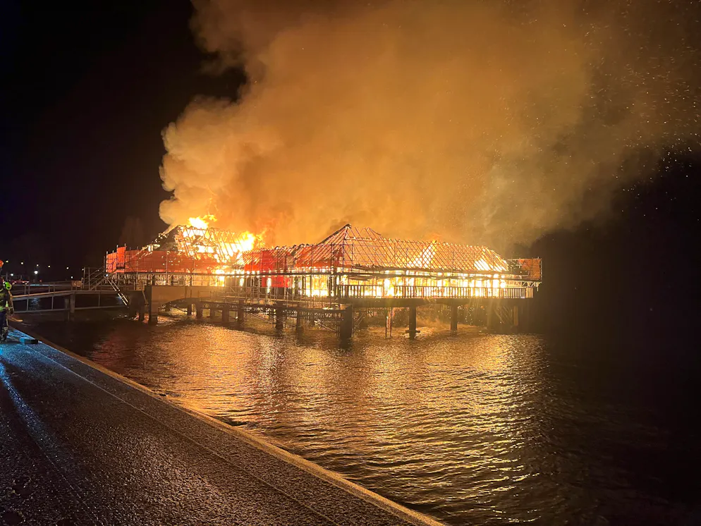 Badihütte Rorschach. Grossbrand in Rorschach SG am Montagmorgen 