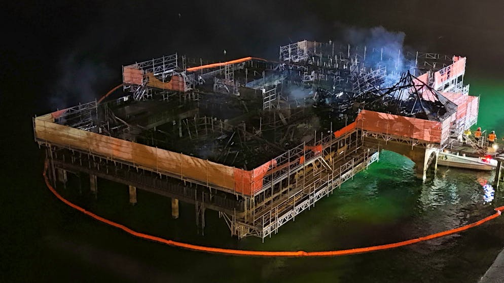 Bathing hut Rorschach. The bathing hut in Rorschach has burnt down completely. 