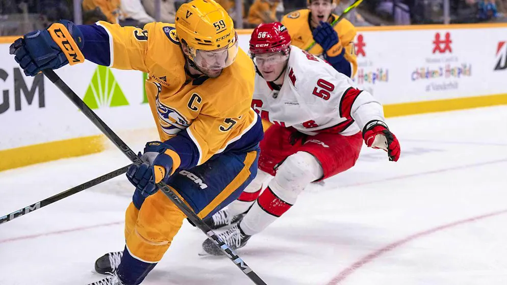 Always in control: Roman Josi (front) and the Nashville Predators against the Carolina Hurricanes.