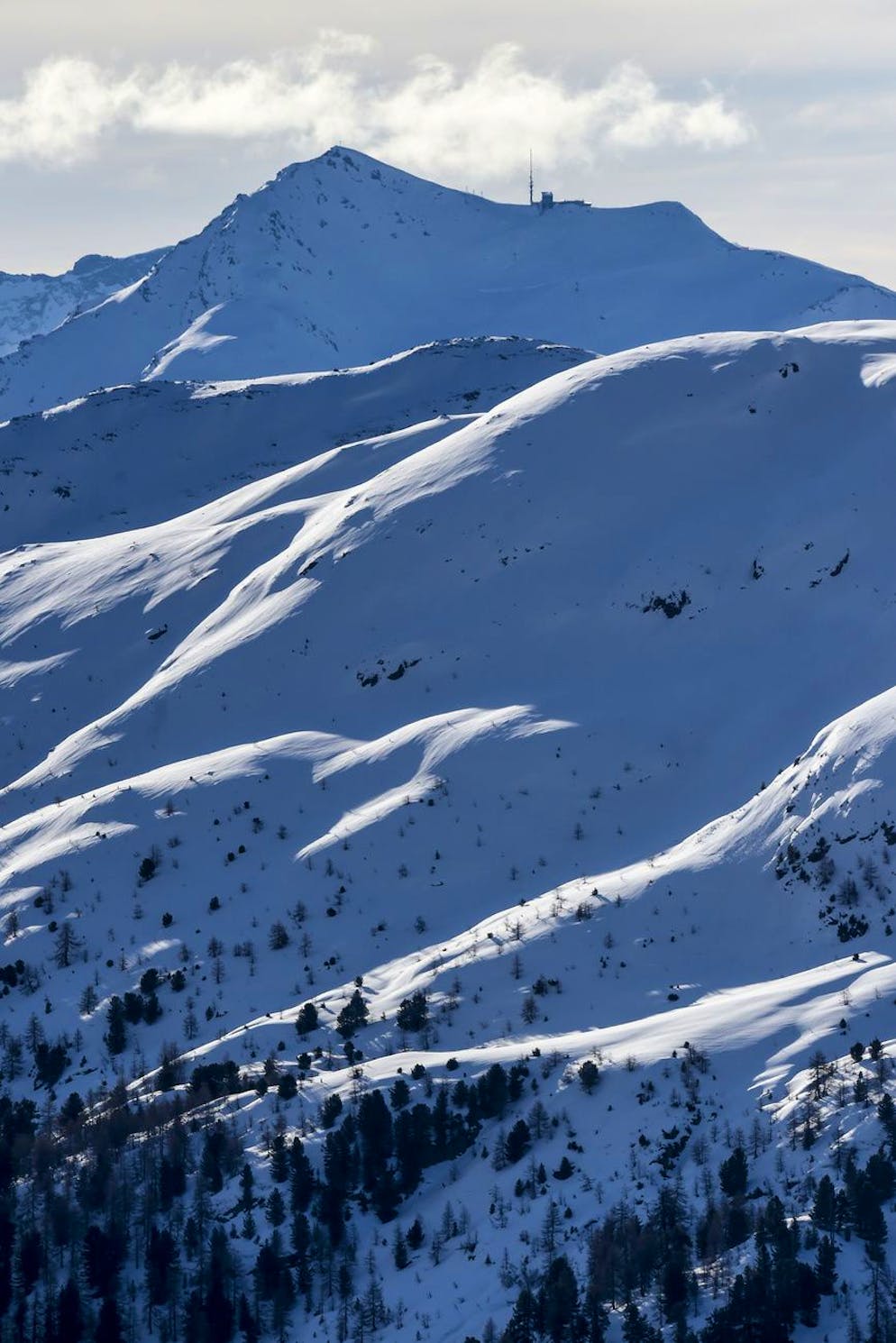 Il Piz Lagalb, fa da spartiacque tra l'Engadina e la Val Poschiavo