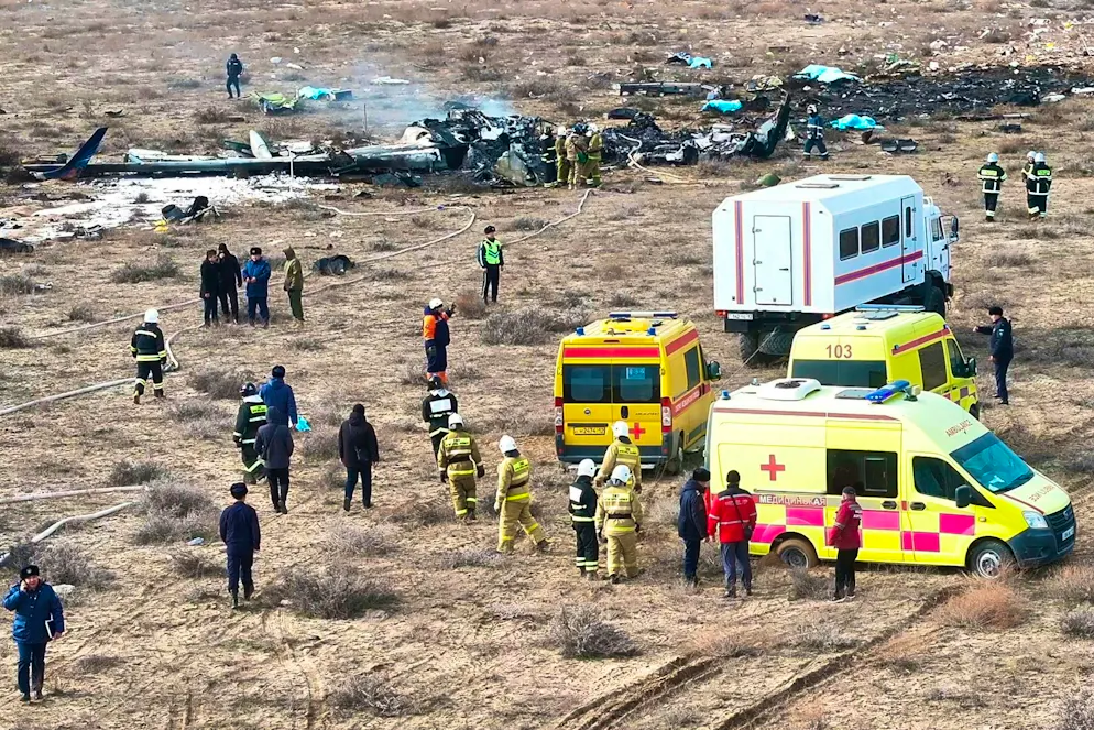 Investigation after passenger jet crash in Kazakhstan - Gallery. 29 people survived the crash, some of them seriously injured.