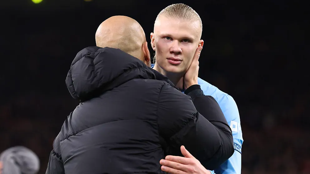 City-Trainer Pep Guardiola stärkt dem zuletzt nicht mehr ganz so treffsicheren Stürmer Erling Haaland den Rücken