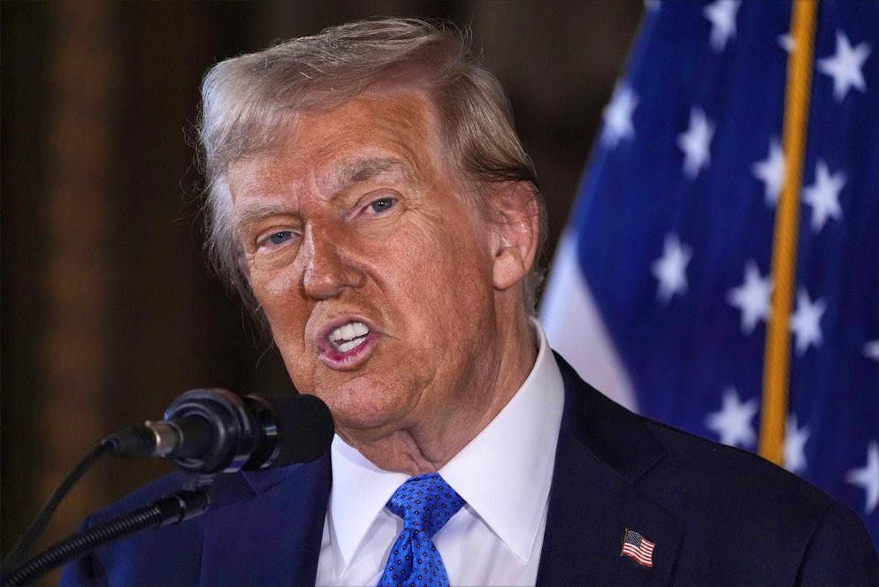 President-elect Donald Trump at a speech in Mar-a-Lago.