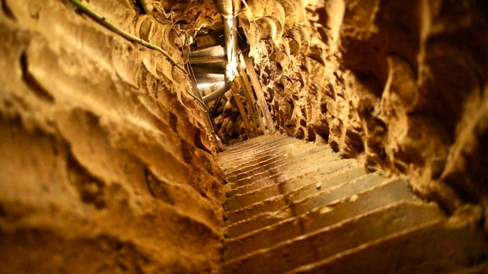 ARCHIVE - View into a tunnel dug by the Lebanese Shiite militia Hezbollah, which was discovered years ago by Israeli forces. Photo: Ilia Yefimovich/dpa
