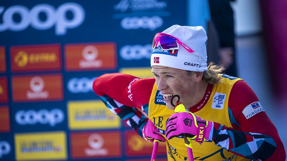 Der Sieger mit dem Blick auf Uhr: Johannes Hösflot Klaebo (Archivaufnahme)