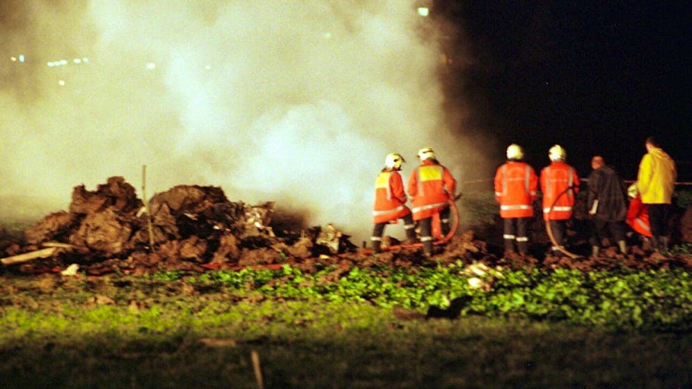 Die Absturzstelle in Nassenwil am 10. Januar 2000.