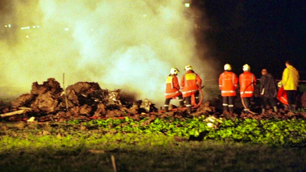 The crash site in Nassenwil on January 10, 2000.