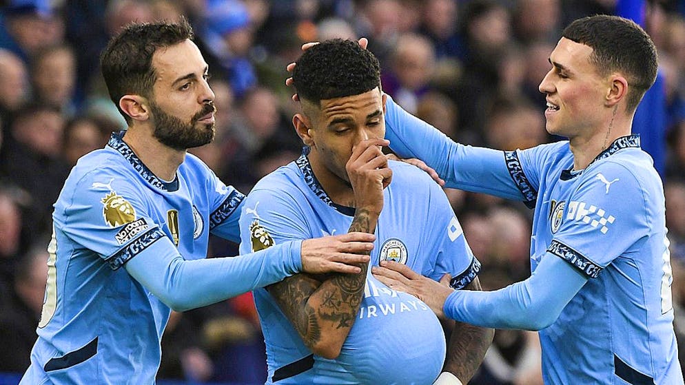 Savinho (center) scored the 1:0 for Manchester City.