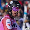 Daniel Danklmaier, of Austria, reacts after competing in a men's World Cup super-G ski race, Saturday, Dec. 7, 2024, in Beaver Creek. (AP Photo/Robert F. Bukaty)