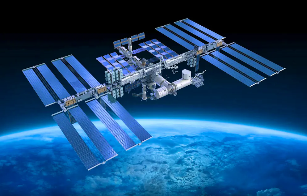 The International Space Station ISS will cross the International Date Line up to 15 times on New Year's Eve.