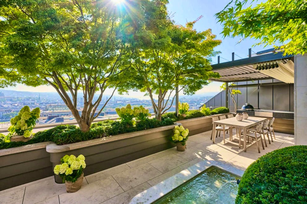 The terrace is said to offer a 240-degree view over Zurich.