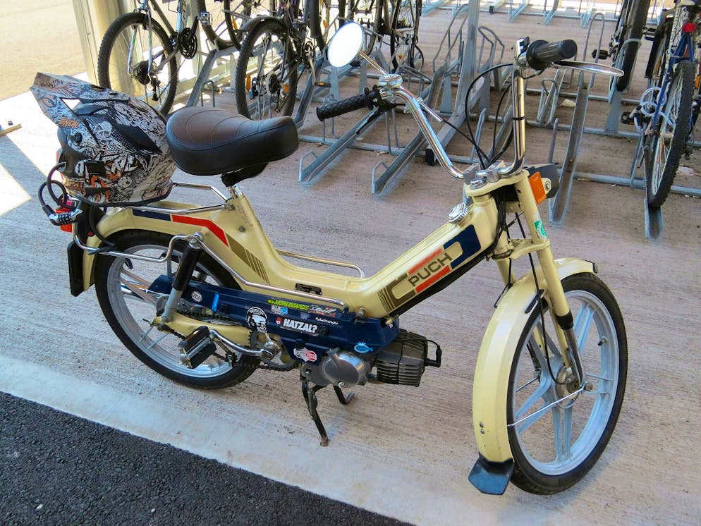 This is what a Puch Maxi S looks like. However, this model is in Germany and has nothing to do with the incident in Aargau.