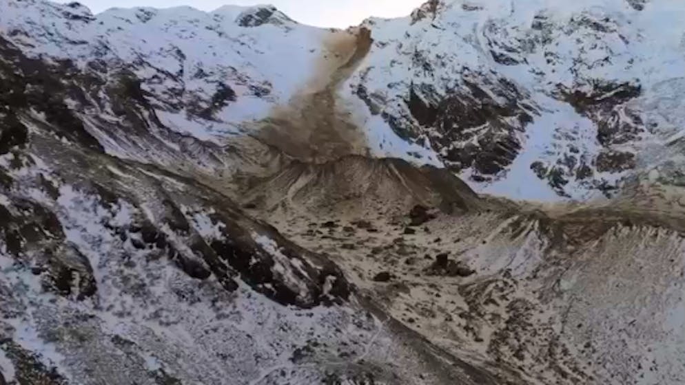 Zone sinistrée. Enorme éboulement au Mont Rose: une vidéo montre la dévastation