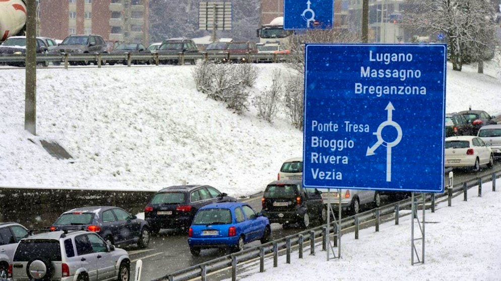 In Ticino, there was a traffic jam on the A2 highway in the northbound direction. (archive picture)