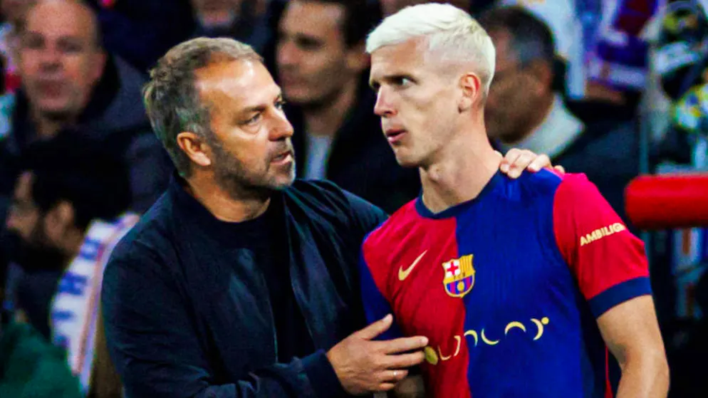 Zwei Gesichter der Barça-Krise, aus unterschiedlichen Gründen: Hansi Flick und Dani Olmo.