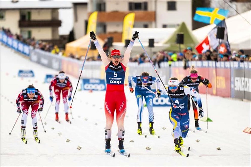 Nadine Faehndrich festeggia.