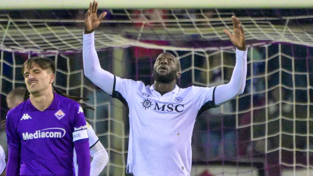 Romelu Lukaku celebrates the 2-0 win in Florence.