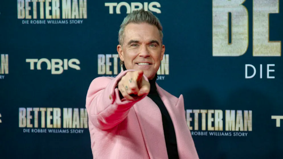 Robbie Williams at the premiere of "Better Man".