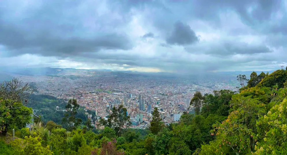 Bogotà. View of the city from Monserrate.
