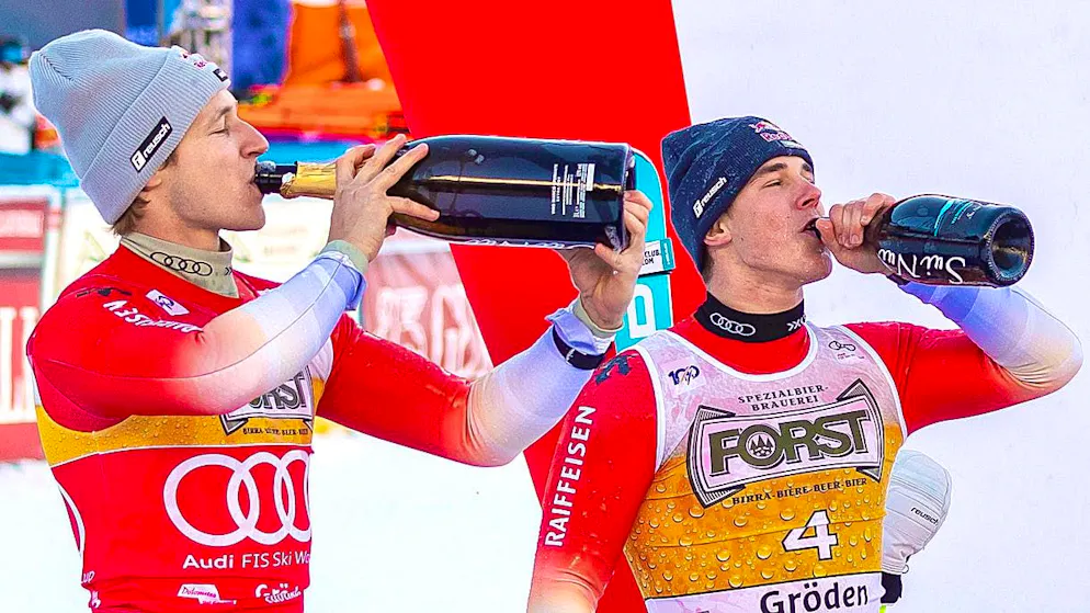 The double victory in the downhill in Val Gardena/Gröden left both Marco Odermatt (left) and shooting star Franjo von Allmen's tills ringing.